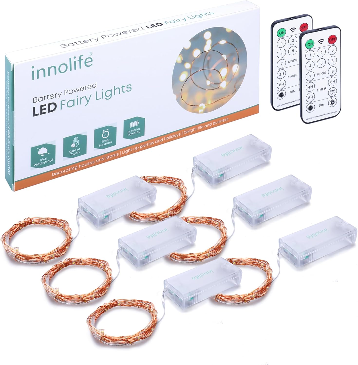 innolife Copper Wire String Lights 6 Pack – Housewarming Gift for Women and Mom, Cozy Bedroom Decor