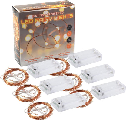 innotree Battery String Lights – Outdoor Dining and Porch Railing Decor, Weather-Resistant Warm White 10ft 6-Pack