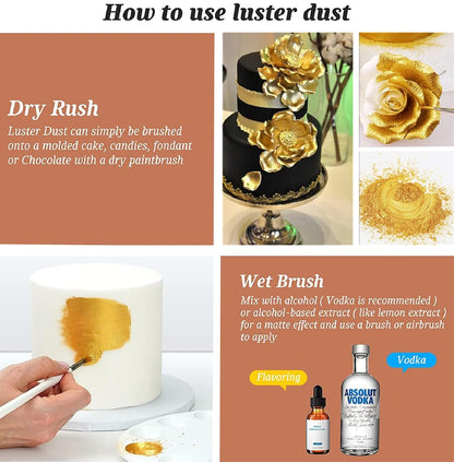 INOCERIS Food-Grade Mica Powder – Pure and Additive-Free Gold Shimmer for Mindful Home Baking and Dietary Wellness
