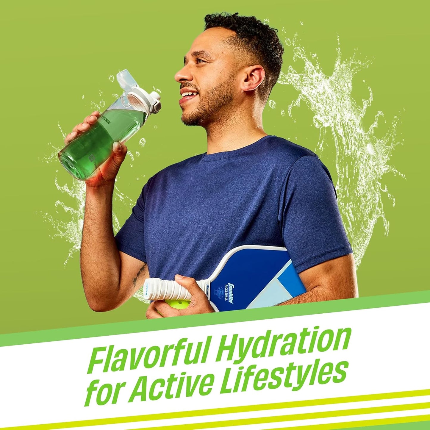 instant preparation requiring only water and a glass or bottle