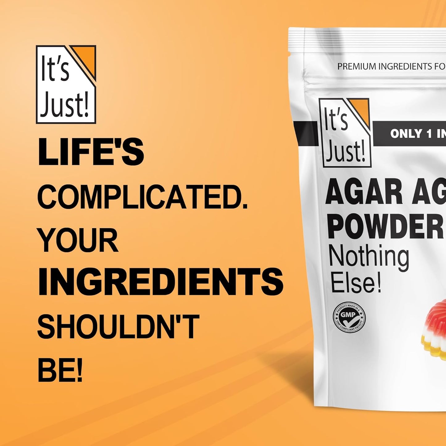 It's Just - Agar Agar Powder 6oz Plant Based Thickener for Dairy Free Cheeses and Nourishing Whole Food Recipes