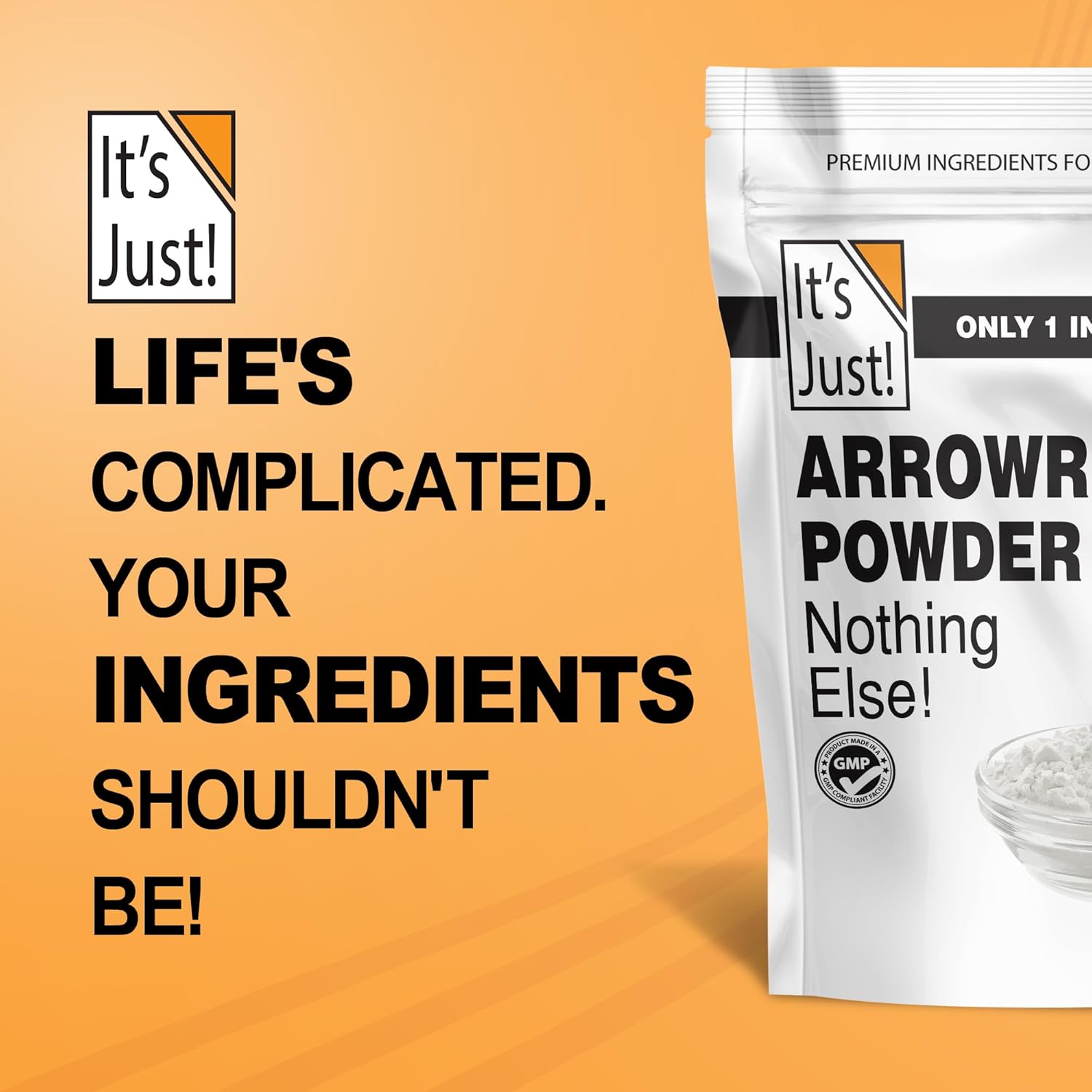 It's Just - Arrowroot Powder for Clean Beauty Routines, Talc-Free Body Powder and Mineral Makeup Base