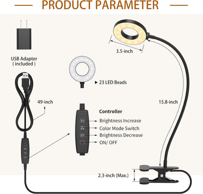 iZELL Battery-Bank-Compatible Clip Light for Outdoor Use – Flexible Gooseneck Lantern for Patio, Tent, and Travel