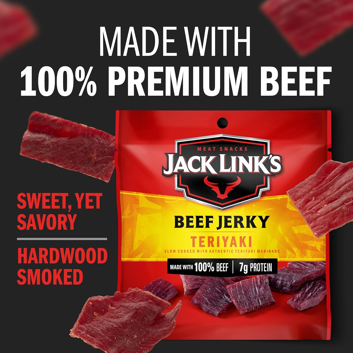 Jack Link's Beef Jerky Variety Pack - Original and Teriyaki - Macro-Friendly Protein Snack for Home Gym and Meal Prep Routines, 9 Count, 1.25 oz Bags