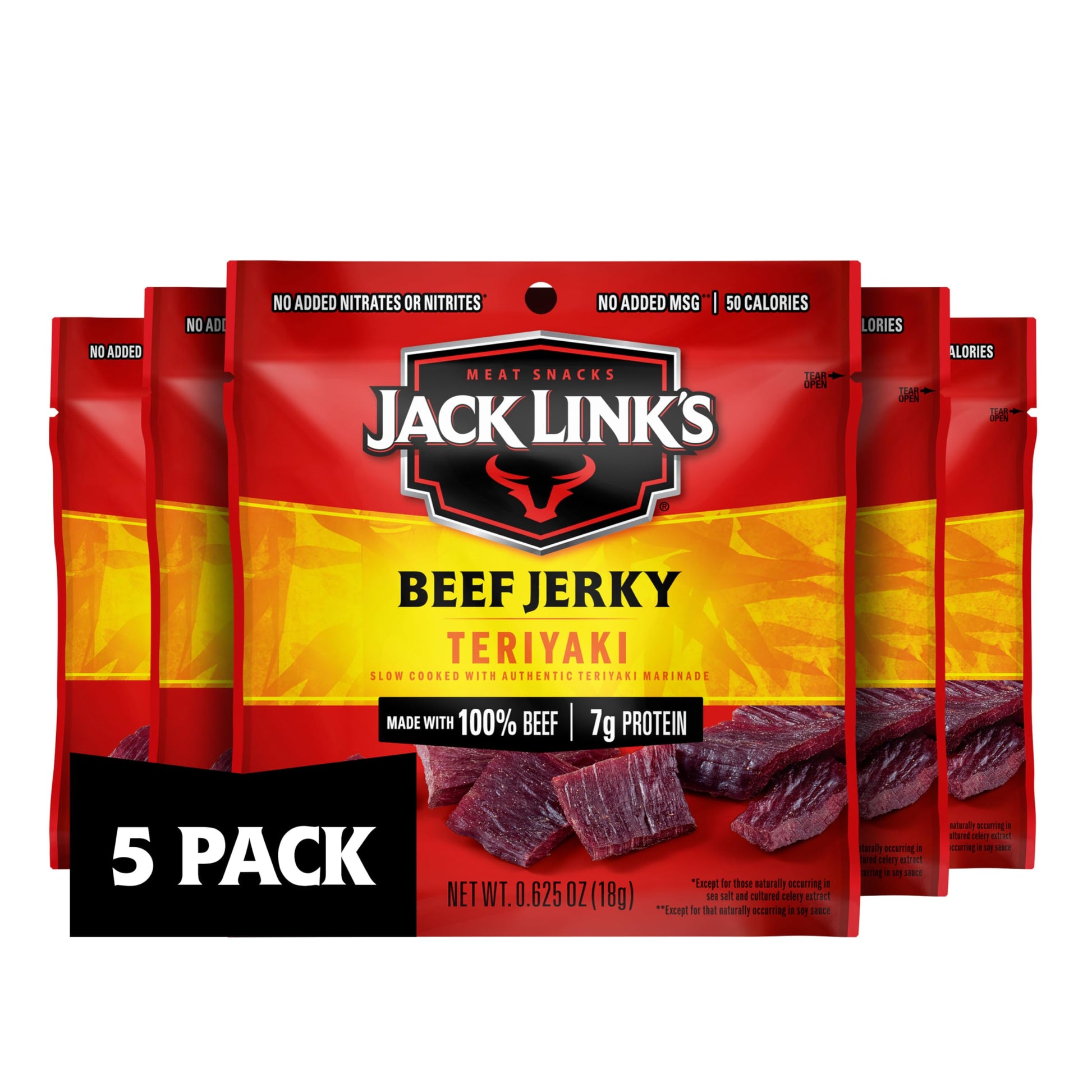 Jack Link's Beef Jerky Variety Pack - Original and Teriyaki - Macro-Friendly Protein Snack for Home Gym and Meal Prep Routines, 9 Count, 1.25 oz Bags