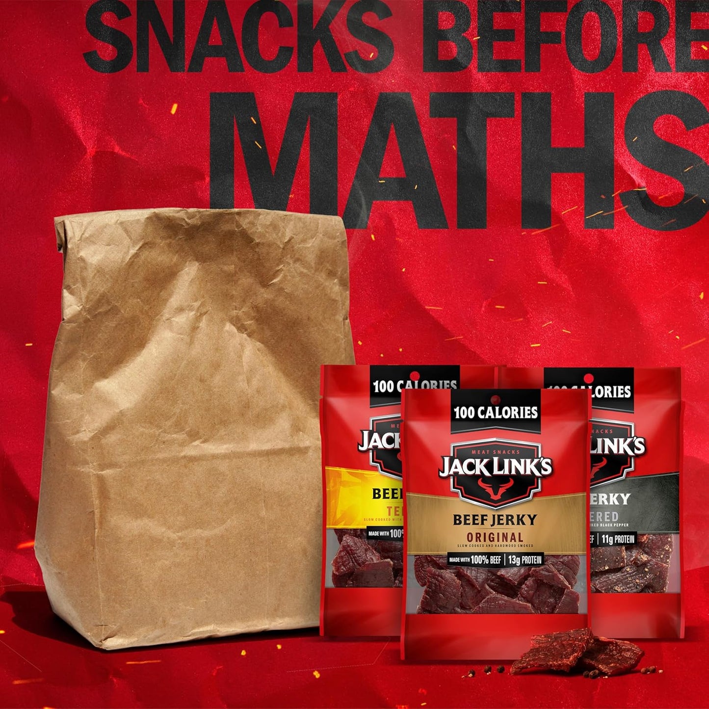 Jack Link's Beef Jerky Variety Pack – Stocking Stuffer and Holiday Gift for Him, 15 Count Snack Pack