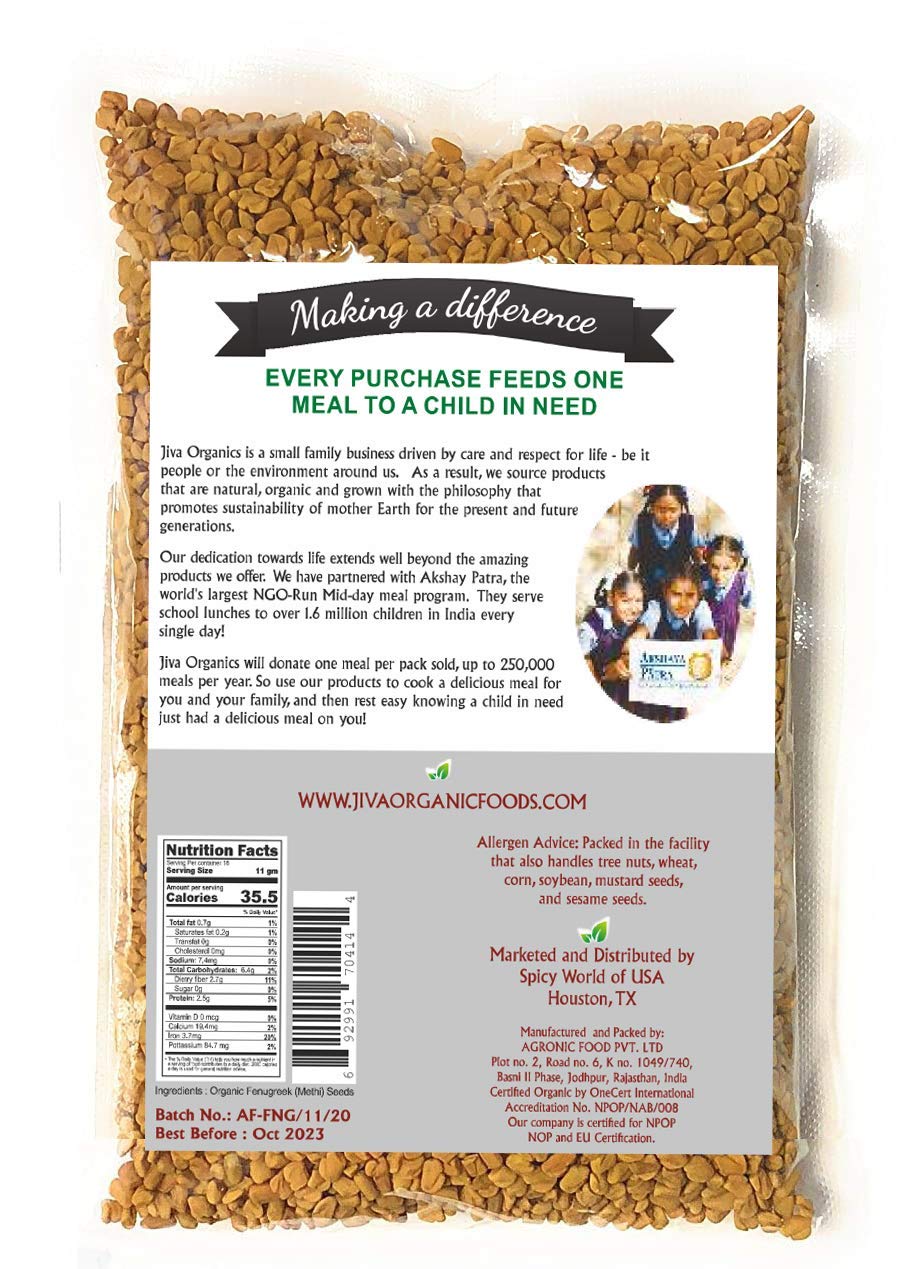 Jiva Organic Fenugreek Seeds 7 Ounce – Long-Lasting Aroma Methi Dana for Meditation Space, Yoga Room & Grounding Self-Care