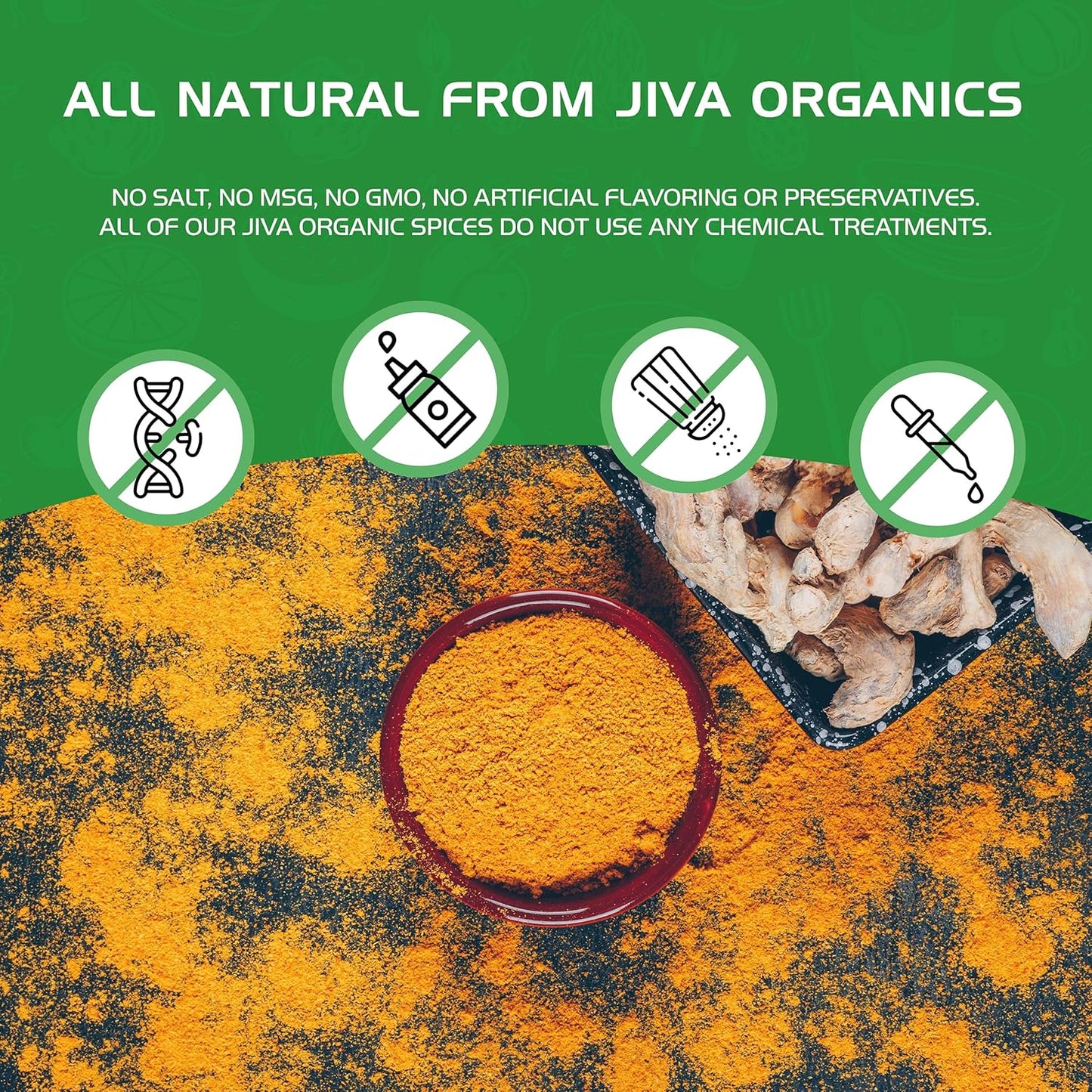 Jiva Organics USDA Organic Turmeric Root Powder 1 Pound – Evening Wind-Down Latte and Morning Shot Ritual