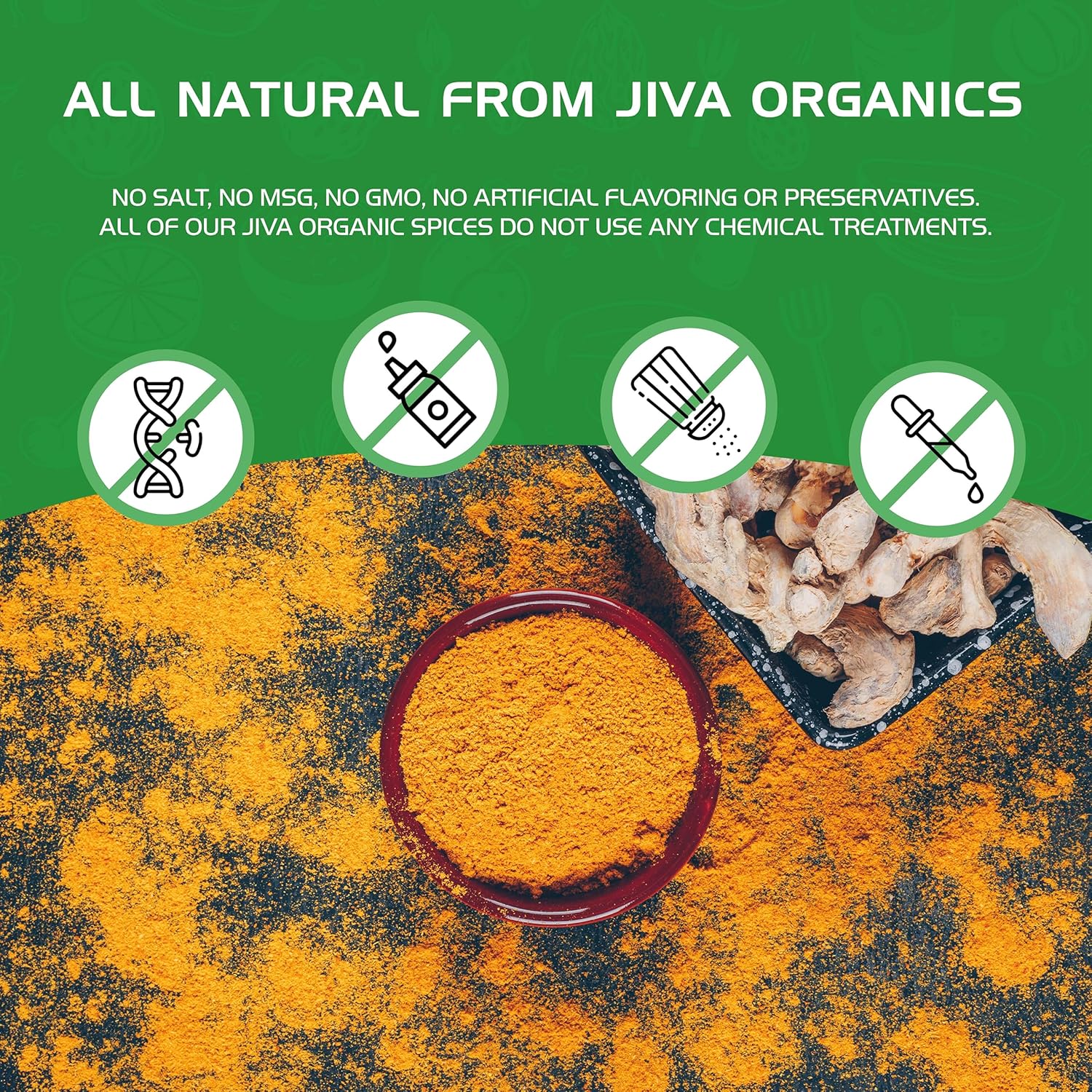 Jiva Organics USDA Organic Turmeric Root Powder 1 Pound – Evening Wind-Down Latte and Morning Shot Ritual