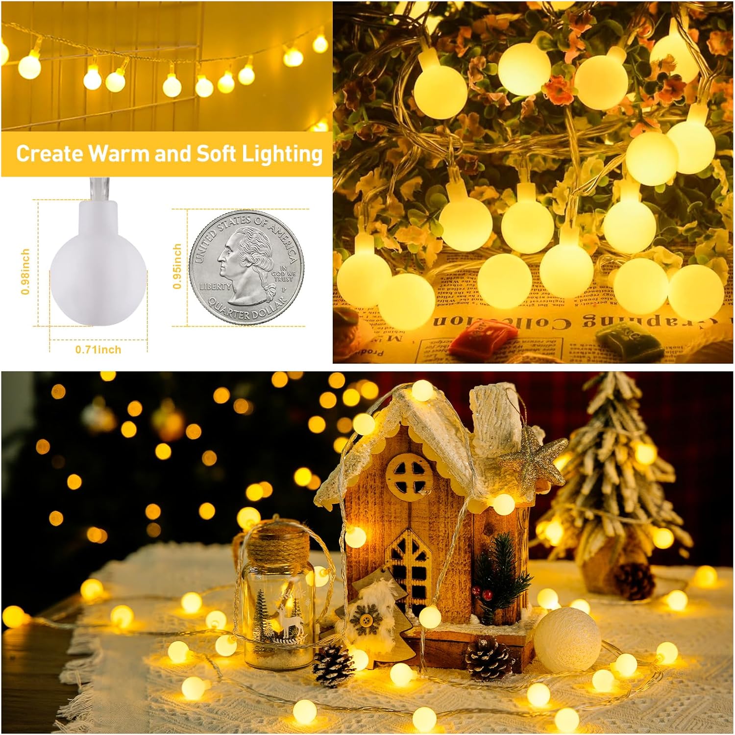 JMEXSUSS Cool-to-Touch Globe LED Lights – Shatterproof Frosted Bulbs with Auto Timer for Pet-Friendly, Child-Safe Home Lighting