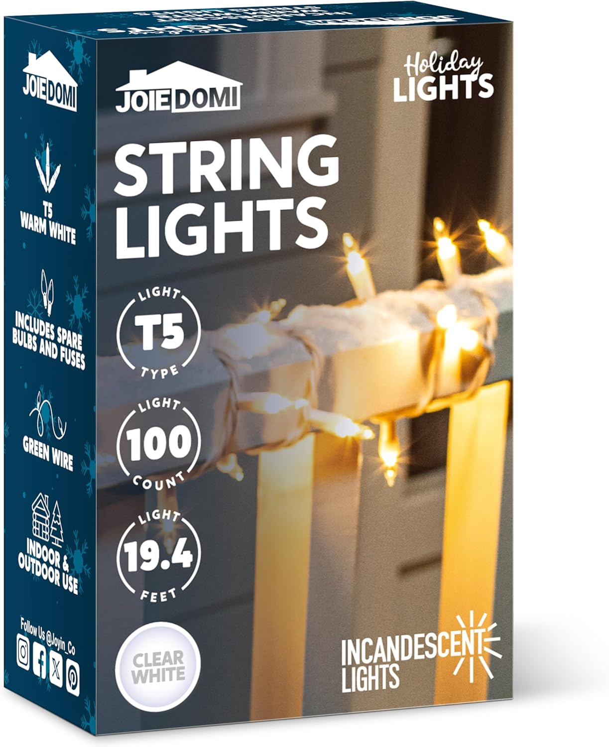 JOIEDOMI Incandescent Mini String Lights – Child-Safe Classroom and Playroom Garland, IP44 Waterproof for Indoor Family Use