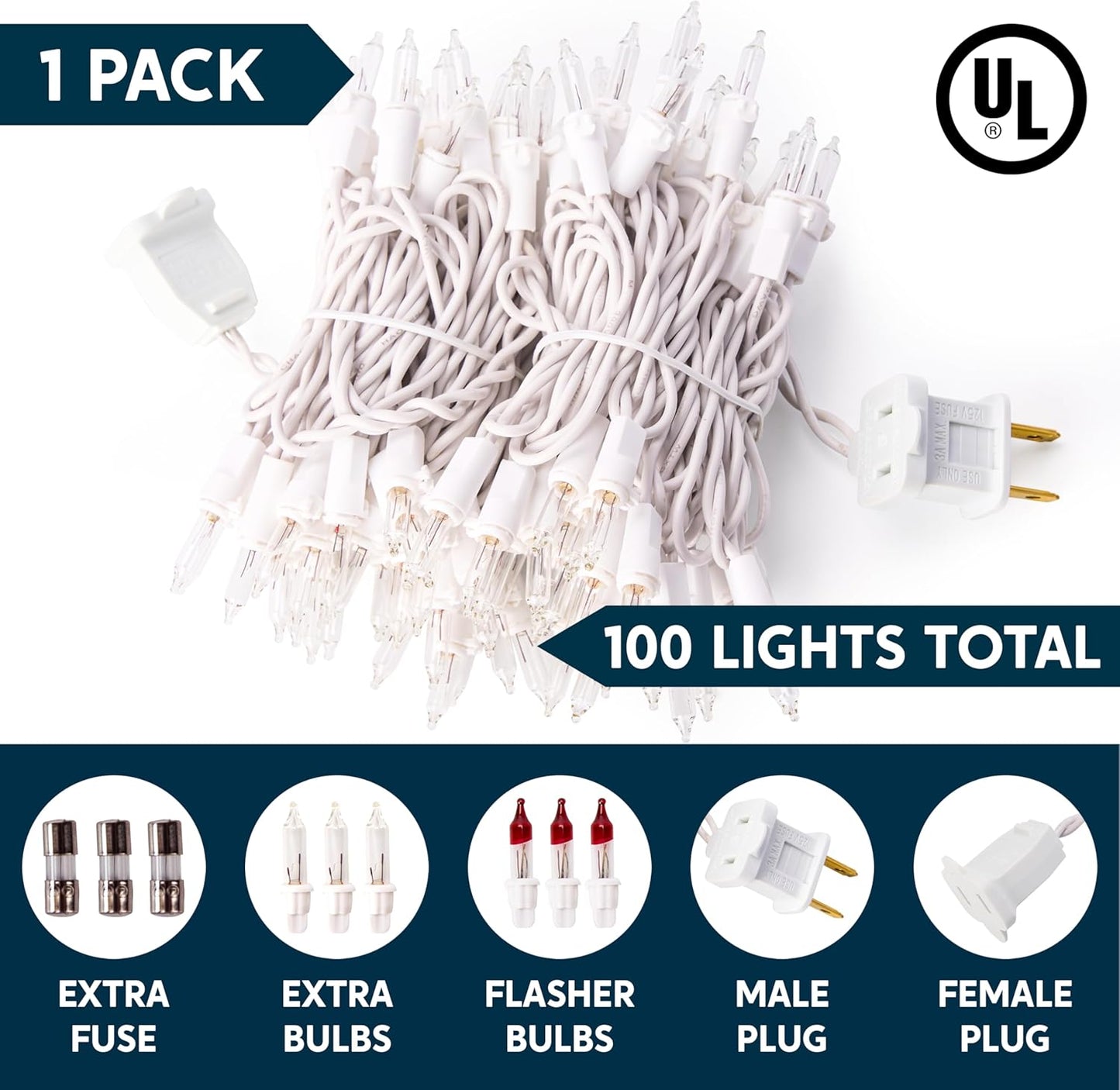 JOIEDOMI Incandescent Mini String Lights – Child-Safe Classroom and Playroom Garland, IP44 Waterproof for Indoor Family Use