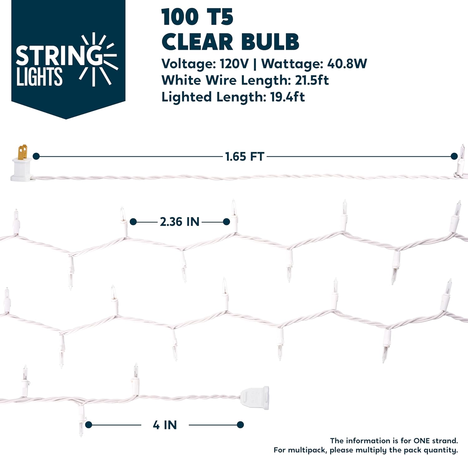 JOIEDOMI Incandescent Mini String Lights – Child-Safe Classroom and Playroom Garland, IP44 Waterproof for Indoor Family Use