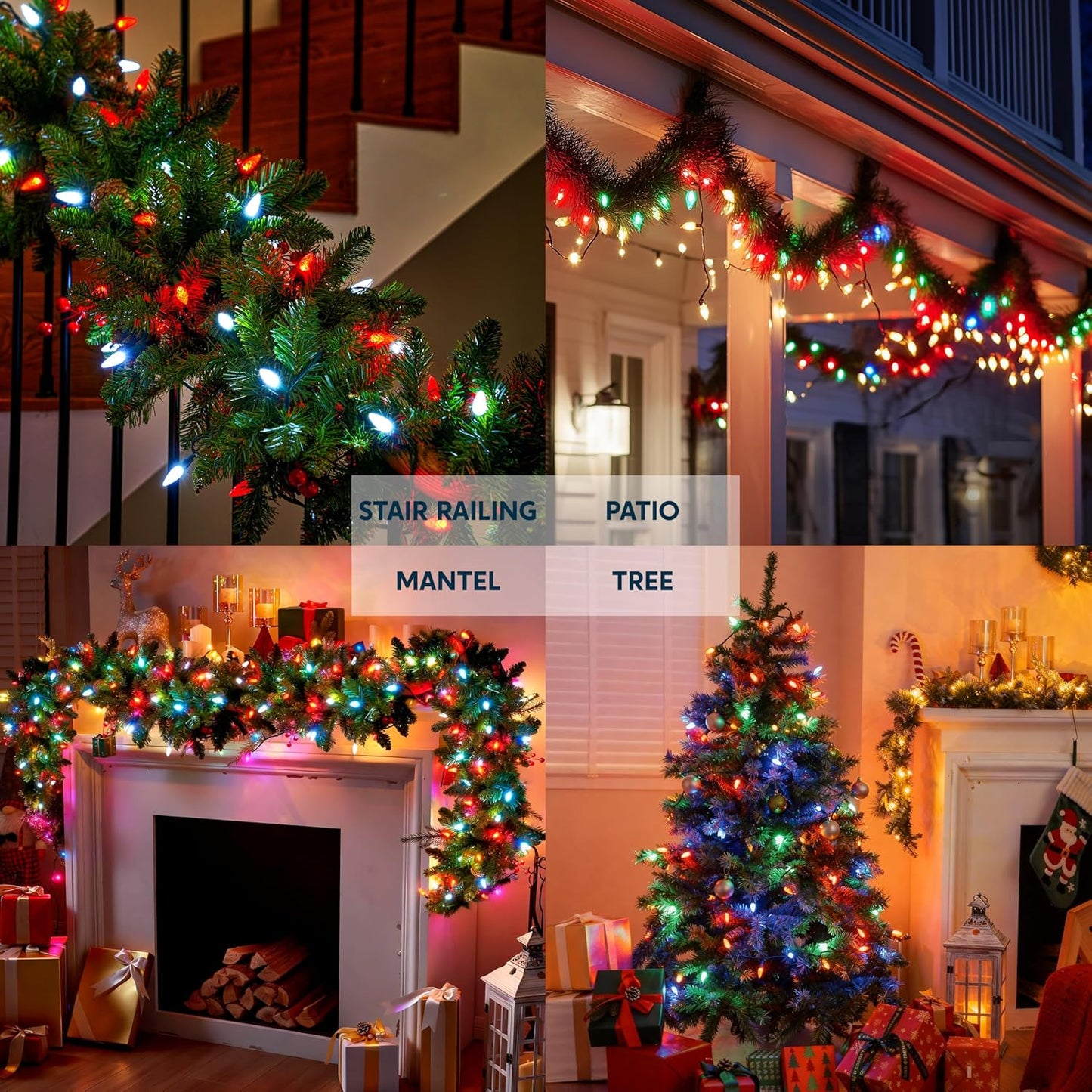 Joiedomi Strawberry C6 Lights – Family-Friendly Holiday Decor for Children's Room, 150 Unbreakable LED Bulbs with No Flame and No Wax