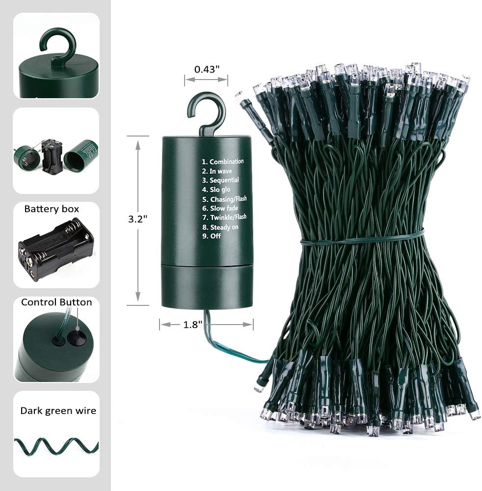 Joomer Kids Bedroom String Lights – Cool to Touch Battery Powered Decor with 8 Gentle Modes, 66ft 200 LED