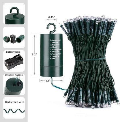 Joomer Kids Bedroom String Lights – Cool to Touch Battery Powered Decor with 8 Gentle Modes, 66ft 200 LED