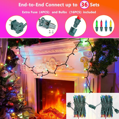 Joomer LED Christmas Lights – Safe Break Resistant Plastic Bulb String Lights for Nursery and Family Christmas Tree