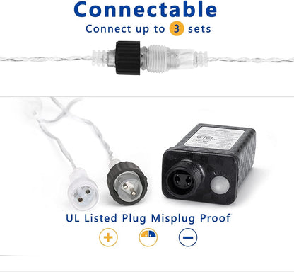 Joomer Meteor Snow Lights – Camping & Outdoor Dining String Lights, 10 Tube Connectable Set with 6H Timer