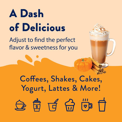 Jordan's Skinny Syrups Pumpkin Spice Zero Calorie Syrup for Nighttime Mocktails and Wind Down Moments