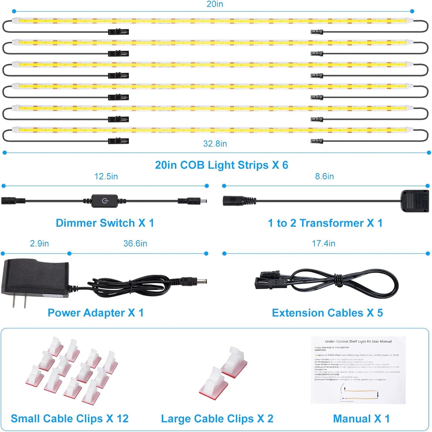 JUSJUBR Ultra-Thin LED Strip Lights for Home Aesthetic, Concealed Accent Lighting Behind Cabinet Lips