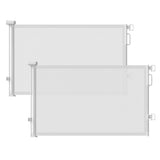 Indoor Outdoor Retractable Pet Gate for Patios & Decks – 55" Wide Mesh Dog Containment Barrier