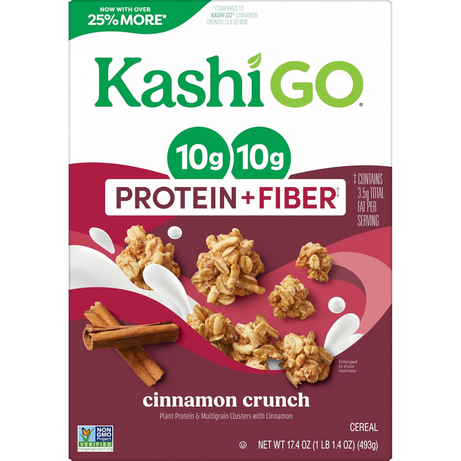 Kashi GO Protein Cereal – Daily Wellness Staple, High-Fiber Cinnamon Crunch Clusters for a Balanced Breakfast Ritual
