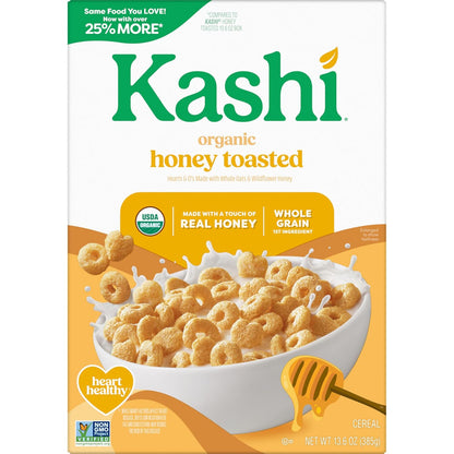 Kashi Organic Cereal – Playful Shapes and Wholesome Honey Flavor for Picky Eaters, 13.6oz Box