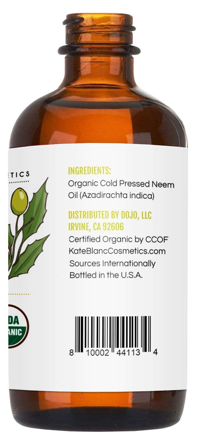 Kate Blanc Cosmetics Neem Oil for Skin, Hair & Face – Holistic Apothecary Essential for Scalp, Cuticle, and Full-Body Massage