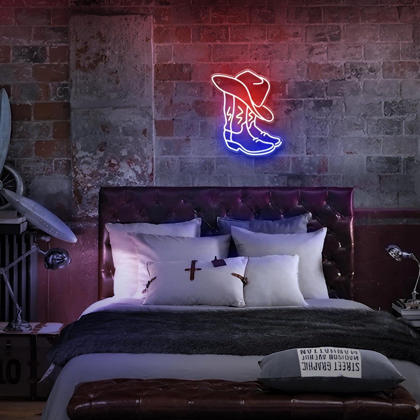 Kavaas Cowboy Boot Neon Sign – Pet and Kid Friendly Western-Themed Nightlight, USB-Powered LED Neon Wall Sign with Long 6.56ft Cord