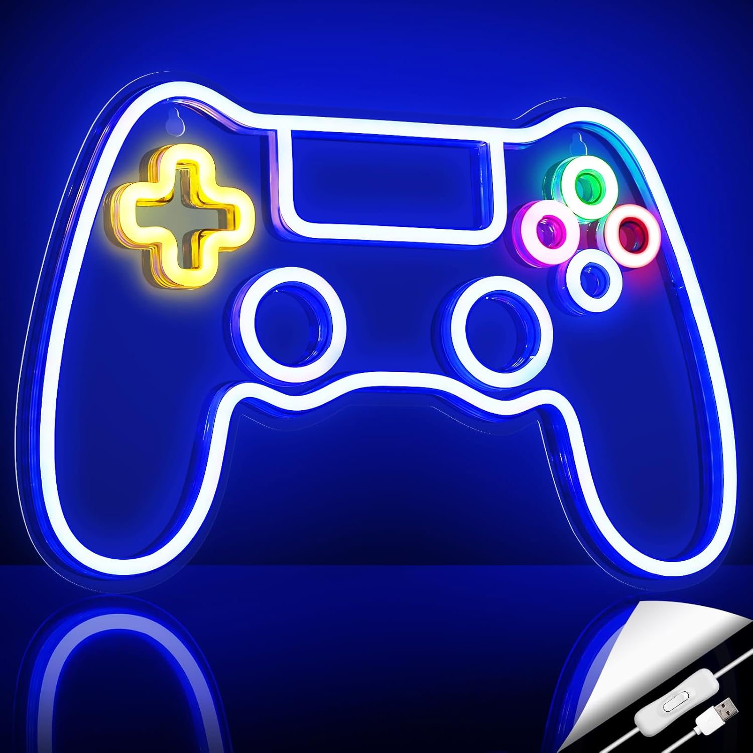 Kavaas Gamer Neon Sign – Best Gamer Gift for Boys and Gamers, Gamepad LED Light for Room Decoration