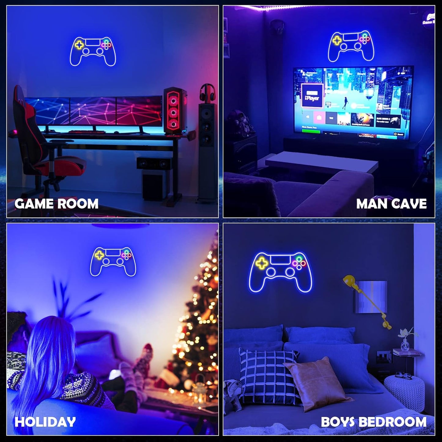 Kavaas Gamer Neon Sign – Best Gamer Gift for Boys and Gamers, Gamepad LED Light for Room Decoration