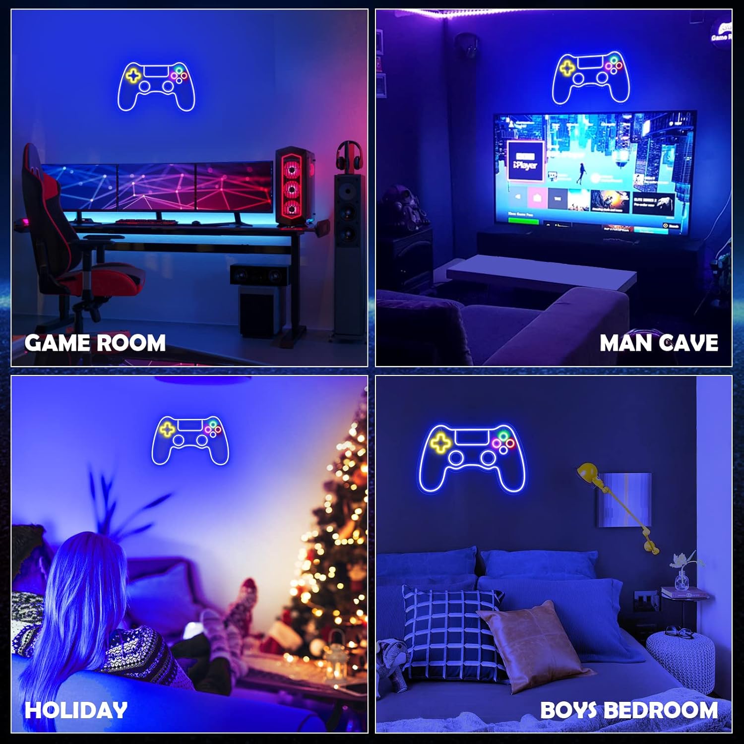 Kavaas Gamer Neon Sign – Best Gamer Gift for Boys and Gamers, Gamepad LED Light for Room Decoration