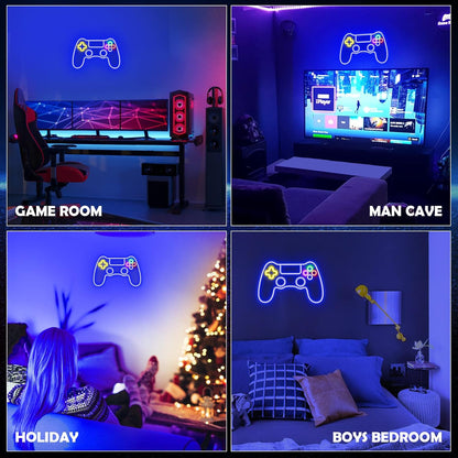 Kavaas Gamer Neon Sign – Best Gamer Gift for Boys and Gamers, Gamepad LED Light for Room Decoration