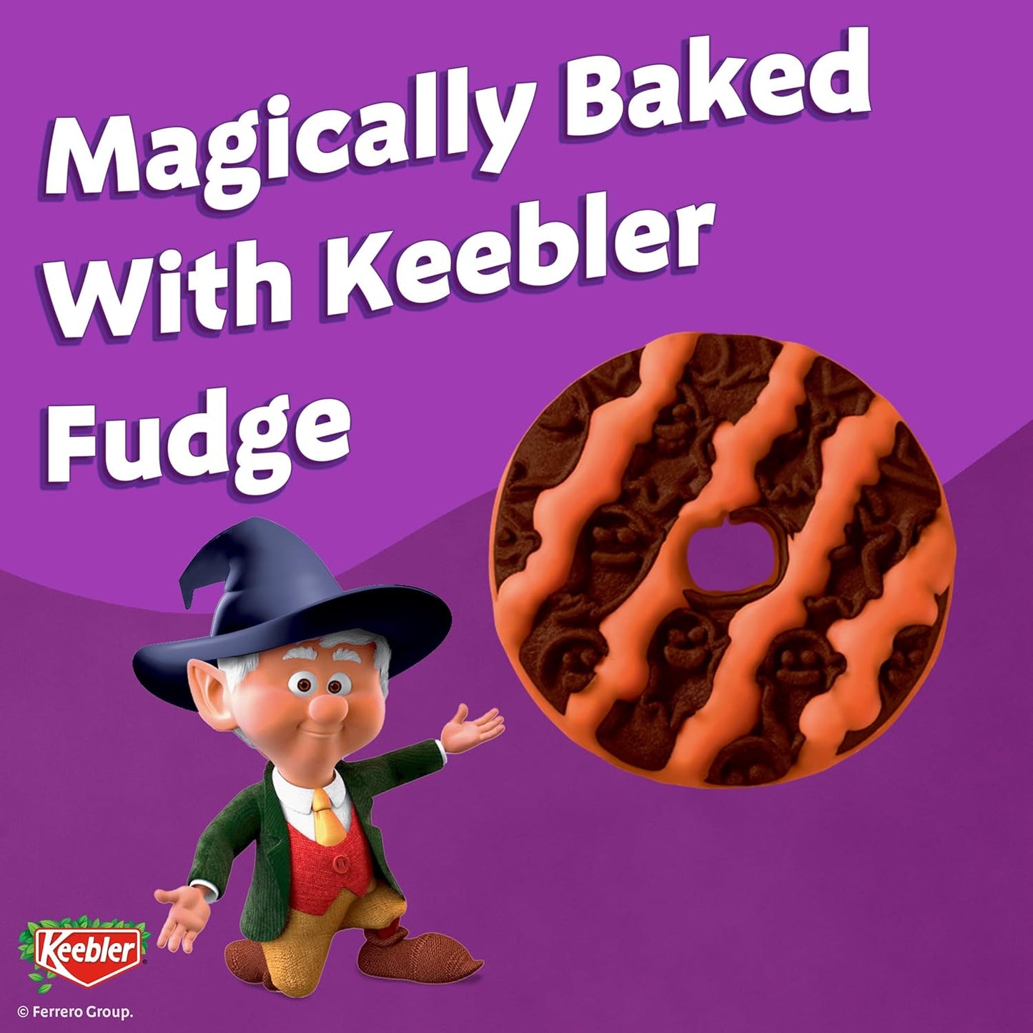 Keebler Spookie Fudge Stripes Cookies – On-the-Go Halloween Snack for Picnics and Tailgating, 9.5 oz Pack
