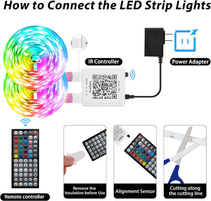 KeepEvol 150ft RGB Light Strip – Personalized Mood Lighting for Nightly Routines, Meditation, and Self-Care