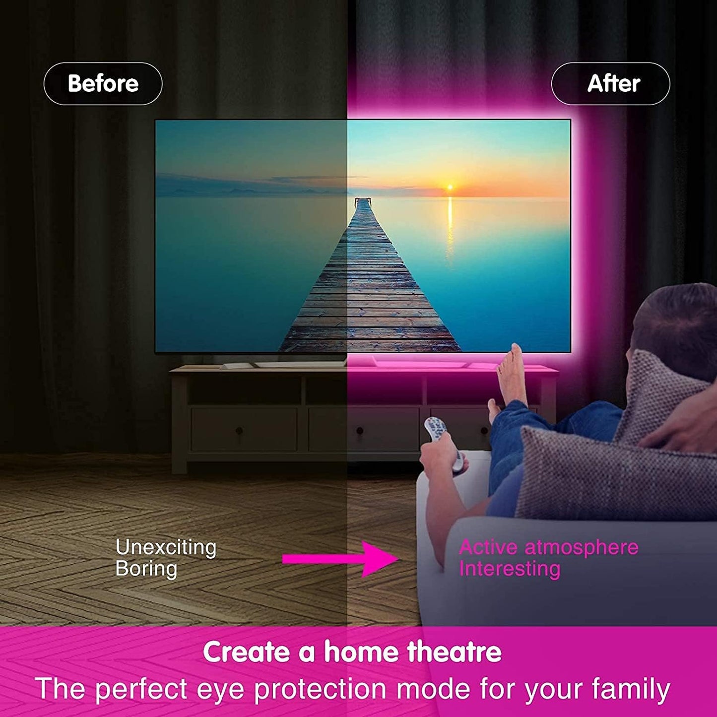 Keepsmile Housewarming Gift LED Lights for Room – 65.6ft Bluetooth Smart Strip with Music Sync and Timer