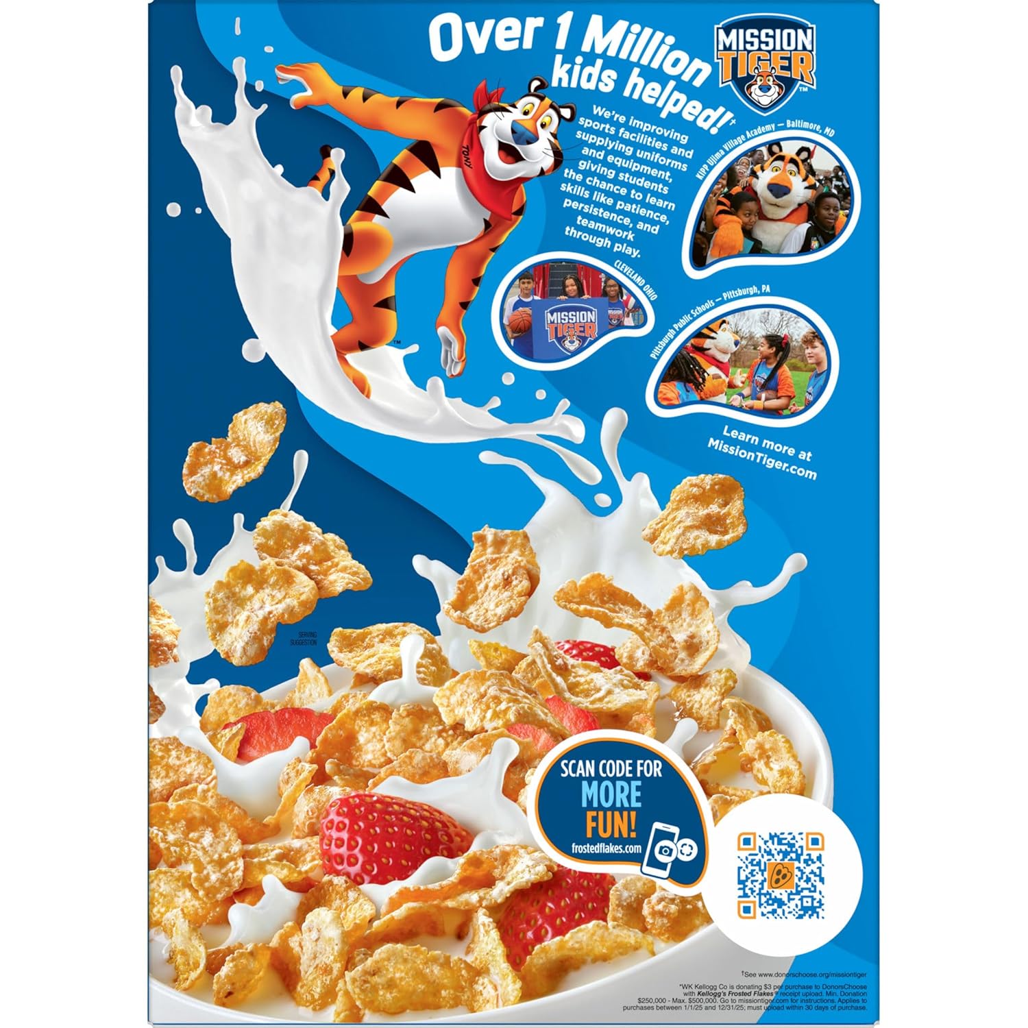 Kellogg's Frosted Flakes Giant Size Cereal, Fat-Free Kids' Breakfast Cereal with Tony the Tiger for Pantry and Playroom Snacking