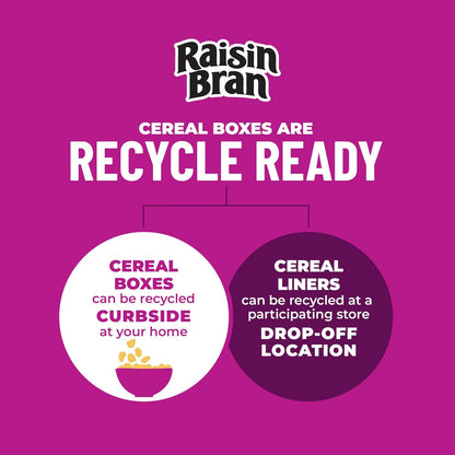 Kellogg's Raisin Bran Crunch Cereal – Fiber-Rich Raisin Bran for Mindful Morning Nutrition at Home, 24.5 oz