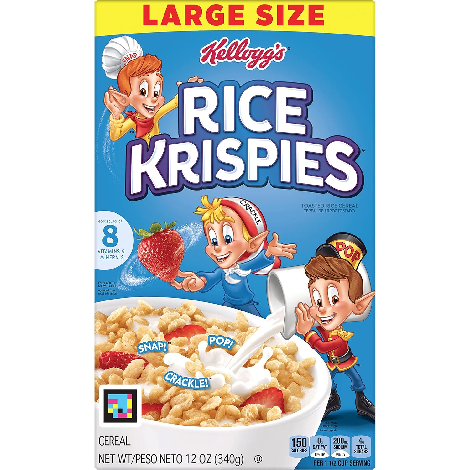 Kellogg's Rice Krispies Cereal – Saturday Morning Cartoons Breakfast for the Playroom, 24oz Box