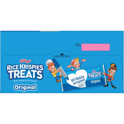 Kellogg's Rice Krispies Treats Crispy Marshmallow Squares – Halloween Treat Bag Snack for Trick or Treaters, 16 Count Box