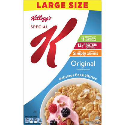 Kellogg's Special K Breakfast Cereal – Mindful Eating Companion for Lighter Home Breakfasts, No Artificial Colors or Flavors