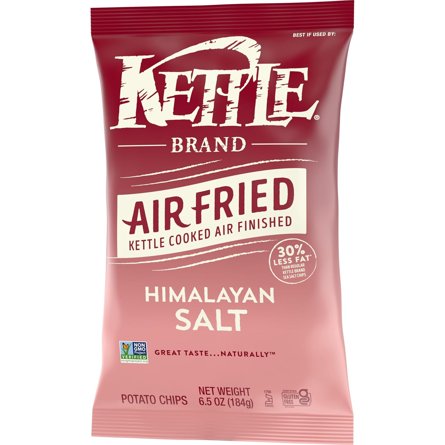 Kettle Brand Air Fried Sea Salt & Vinegar Chips – 30% Less Fat Snack for Calorie-Conscious Home Lounging, 6.5 oz