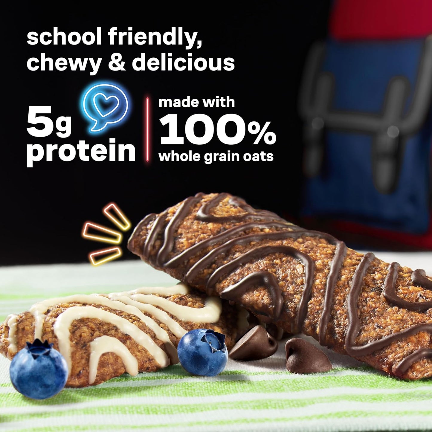KIND Kids Blueberry Muffin and Chocolate Chip Oat Bars – Gluten Free, Whole Grain Lunchbox Snack Safe for Playroom and School Snack Bag