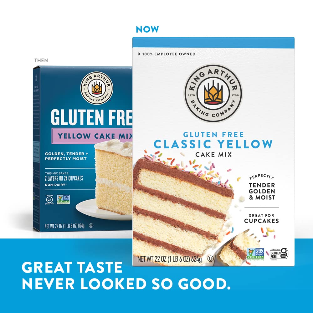 King Arthur Gluten-Free Yellow Cake Mix – Valentine's Day Baking Gift for Mom Who Follows a GF Lifestyle, 22 oz