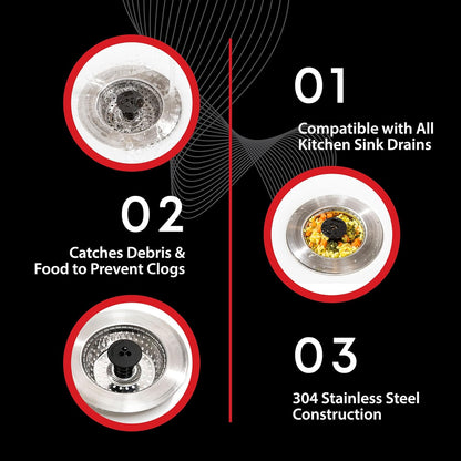 Kitchen SinkShroom Rust-Free Stainless Sink Strainer for Open-Concept Minimalist Spaces