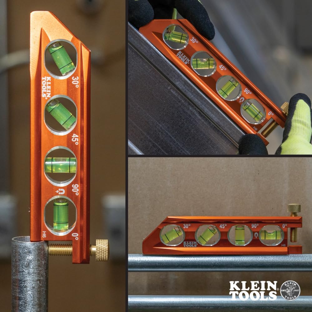 Klein Tools 935AB4V Conduit Level – Locked-On Magnetic Mounting for Safer Panel Board and Enclosure Squaring