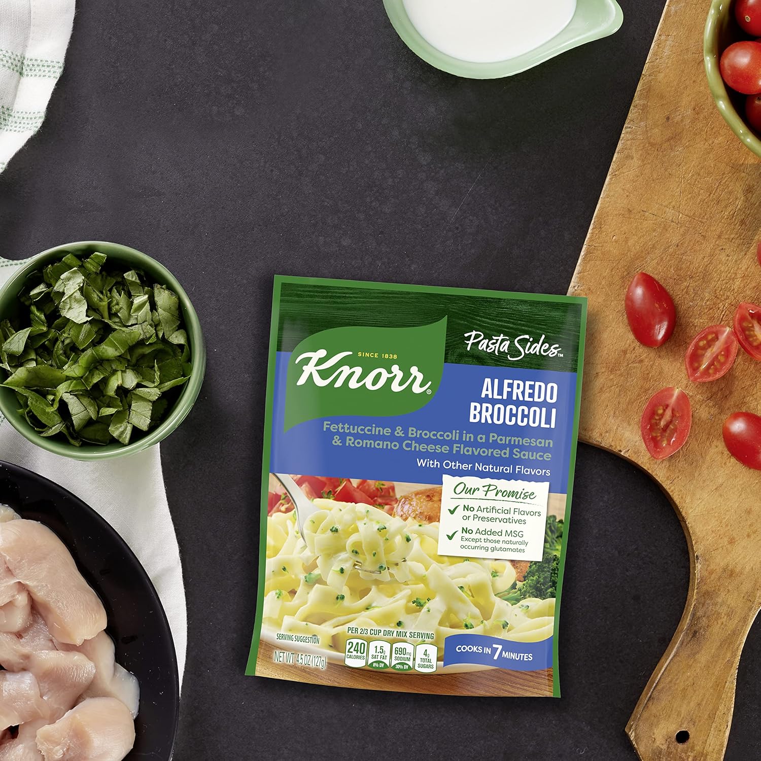 Knorr Pasta Sides Alfredo Broccoli – Easy Weeknight Side for Tight Deadlines, 4.5 oz Single-Serve (Pack of 8)