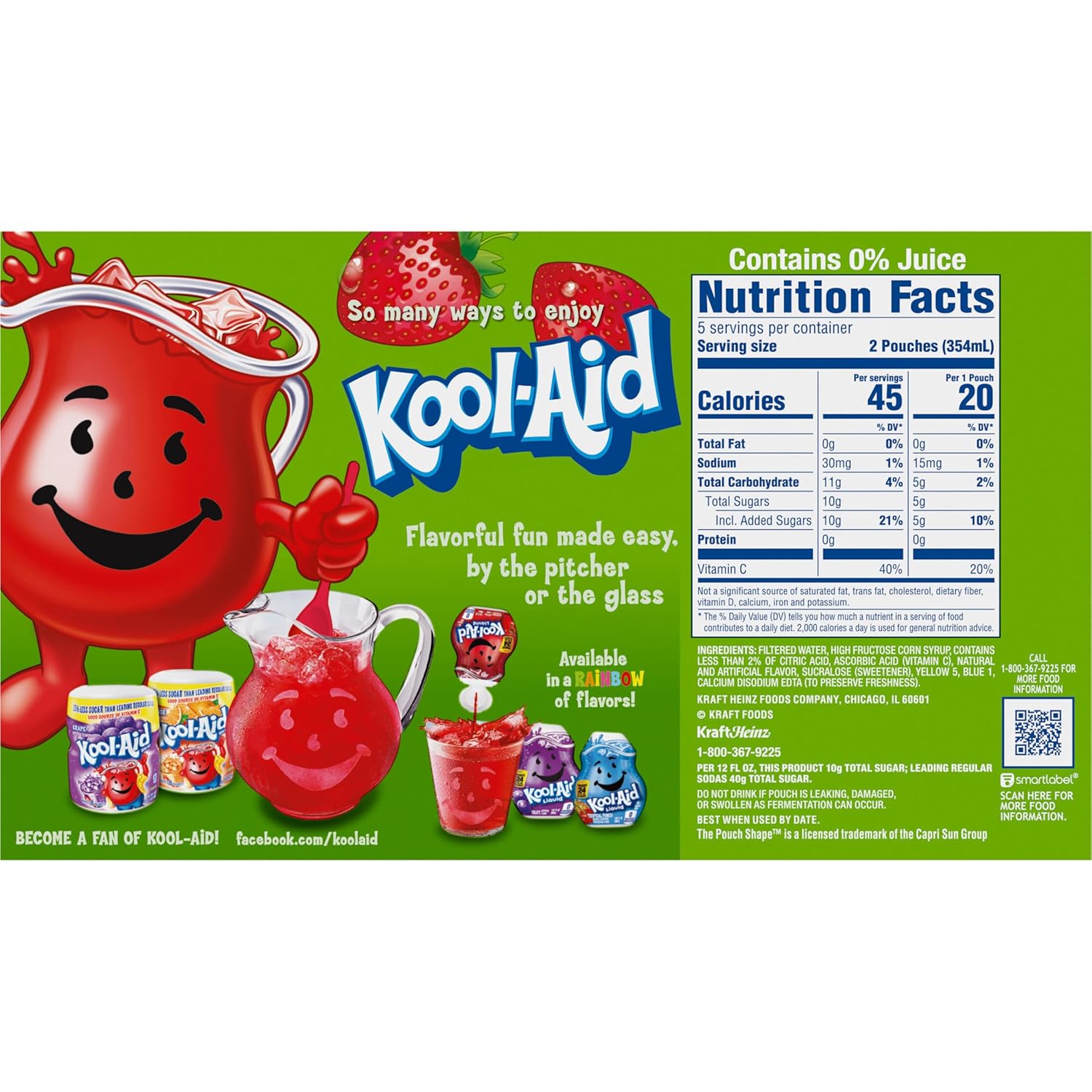 Kool-Aid Jammers Flavored Kids Drinks – Resealable Pouches for Car Rides, Road Trips, and Park Outings