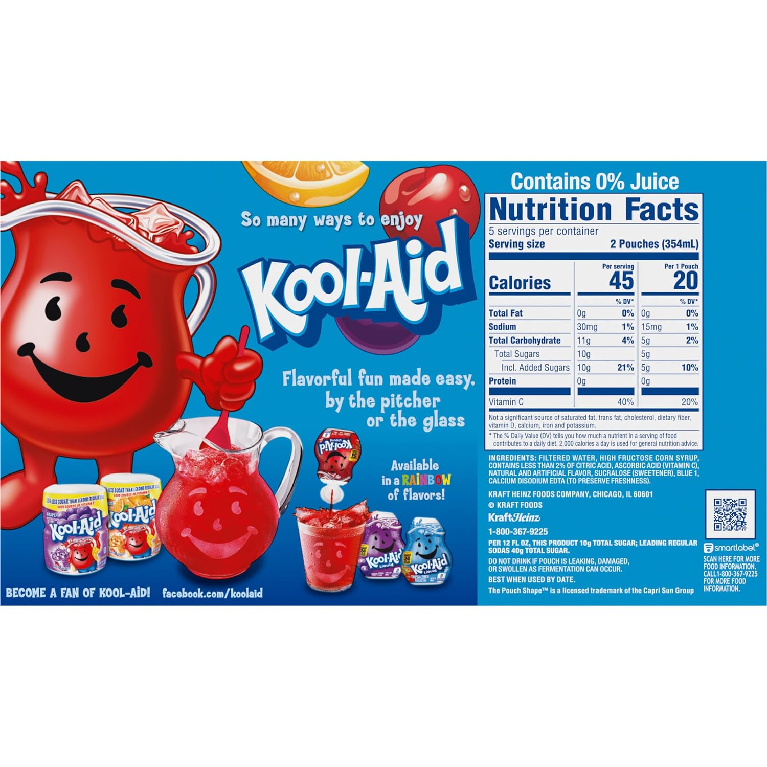 Kool-Aid Jammers Tropical Punch Pouches – Better-For-You Fridge Drink for Adults Cutting Back on Soda