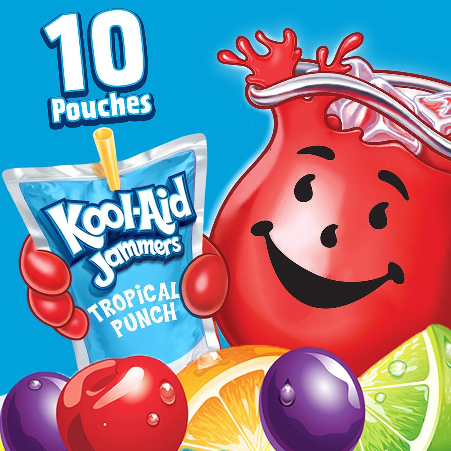 Kool-Aid Jammers Tropical Punch Pouches – Better-For-You Fridge Drink for Adults Cutting Back on Soda